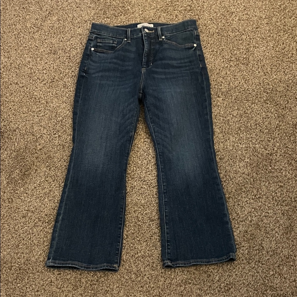 LOFT Dark Blue Kick Crop Jeans